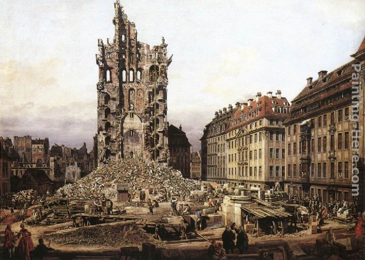 The Ruins of the Old Kreuzkirche in Dresden painting - Bernardo Bellotto The Ruins of the Old Kreuzkirche in Dresden art painting
